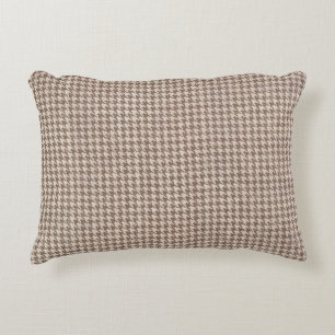Houndstooth Brown Pattern Accent Pillow