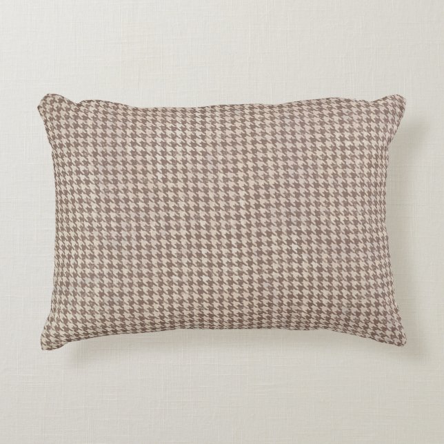 Houndstooth Brown Pattern Decorative Pillow (Front)
