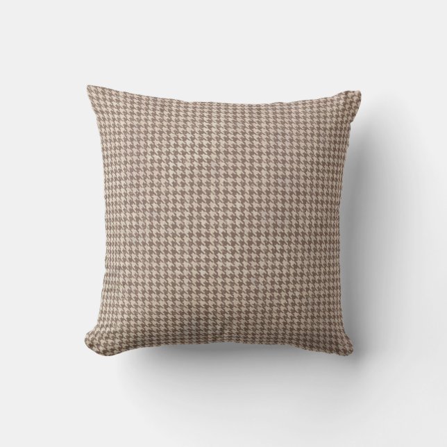 Houndstooth Brown Pattern Throw Pillow (Front)