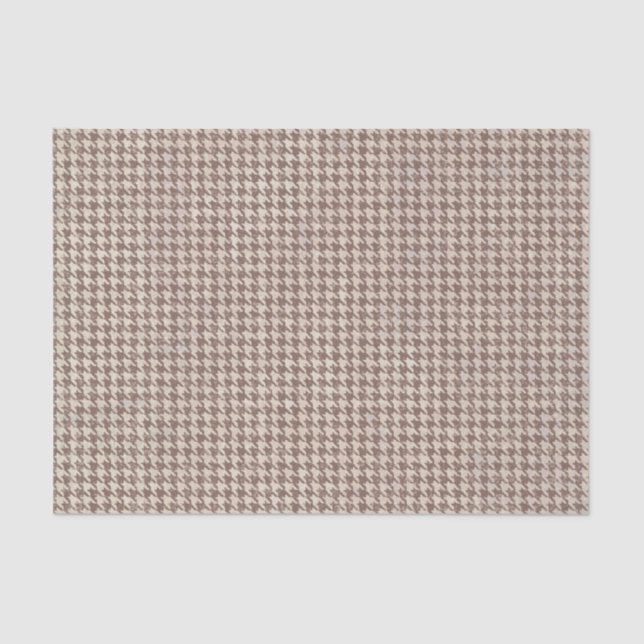 Houndstooth Brown Pattern Tissue Paper (Front)