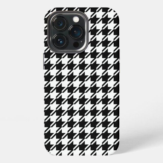 Houndstooth BW Rpt Pattern iPhone Case (Back)