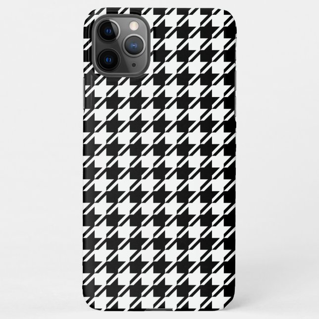 Houndstooth BW Rpt Pattern iPhone Case (Back)