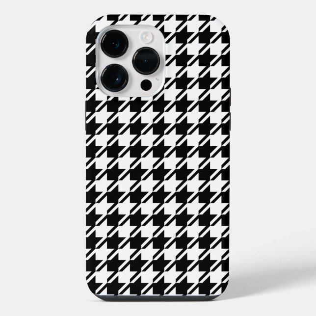 Houndstooth BW Rpt Pattern iPhone Case (Back)