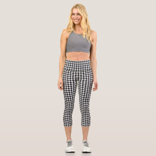 Houndstooth BWe Rpt Pattern Capri Leggings