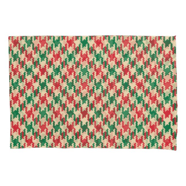 Houndstooth check pattern, dog tooth design. pillowcase (Front)