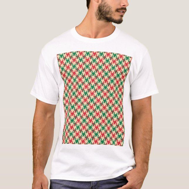Houndstooth check pattern, dog tooth design. T-Shirt (Front)