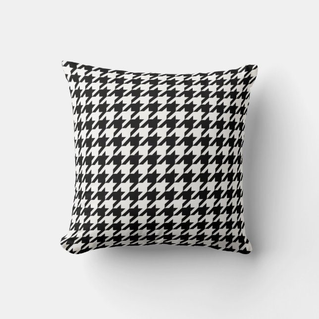 houndstooth check pattern throw pillow (Front)