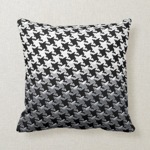 Houndstooth Chrome Mirror Style Throw Pillow