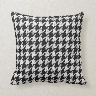 Houndstooth classic black and white toss pillow