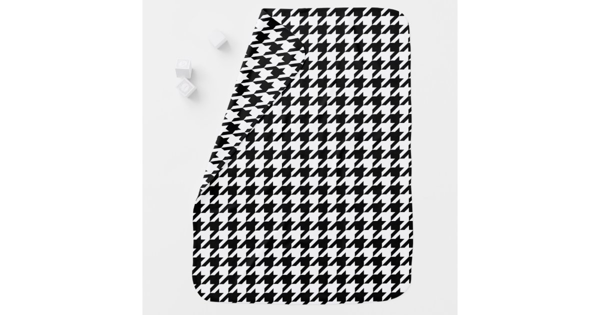 Houndstooth classic weaving pattern baby blanket Zazzle