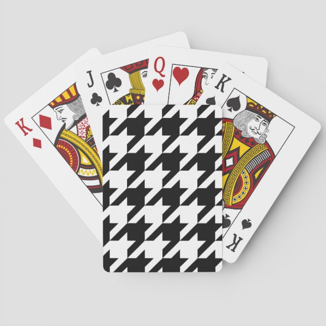 Houndstooth classic weaving pattern playing cards (Back)