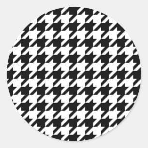 Houndstooth - Customize Background Colour Classic Round Sticker