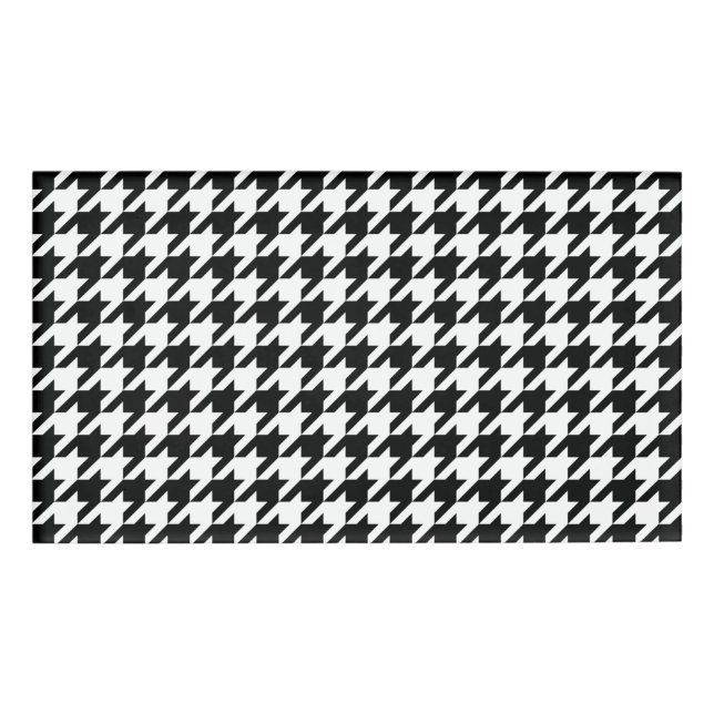 Houndstooth - Customize Background Colour Name Tag (Front)