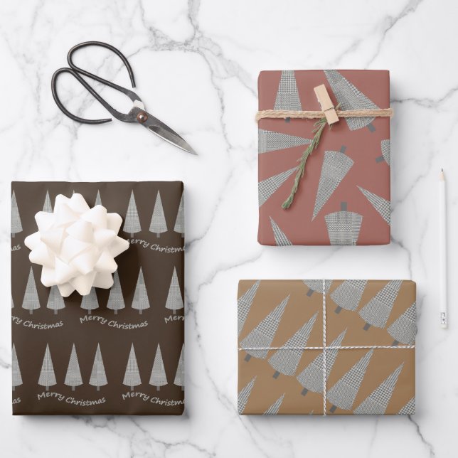 Houndstooth Dark Chocolate Cherry Pie And Caramel Wrapping Paper Sheet (Front)