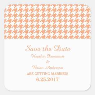 Houndstooth Enregistrer Stickers Date, Orange