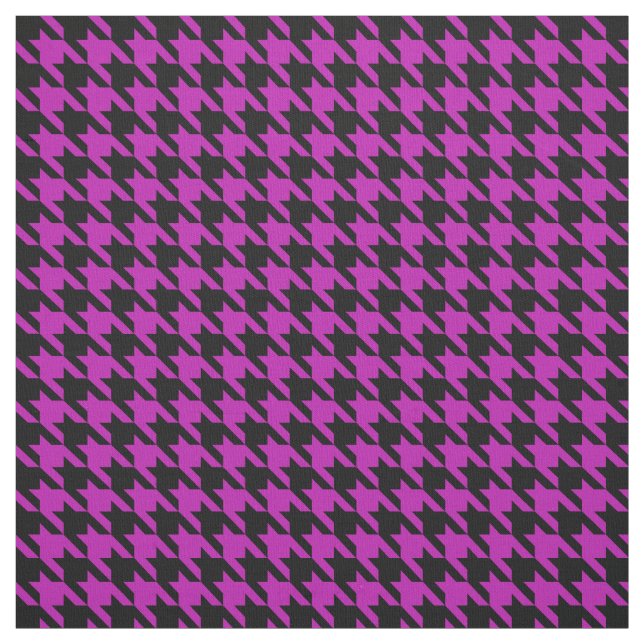 Houndstooth fuchsia and black fabric (Swatch)
