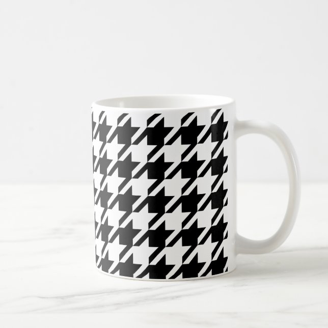 Houndstooth Grand classique Motif café Mug (Droite)
