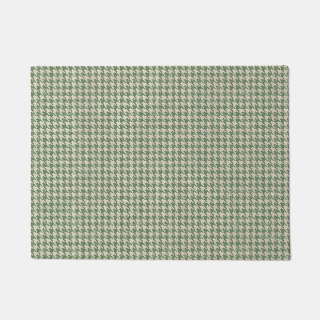 Houndstooth green pattern doormat (Front)
