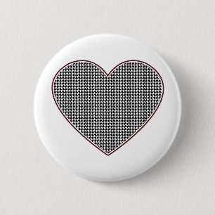 Houndstooth Heart (Tuscaloosa, Alabama) 2 Inch Round Button