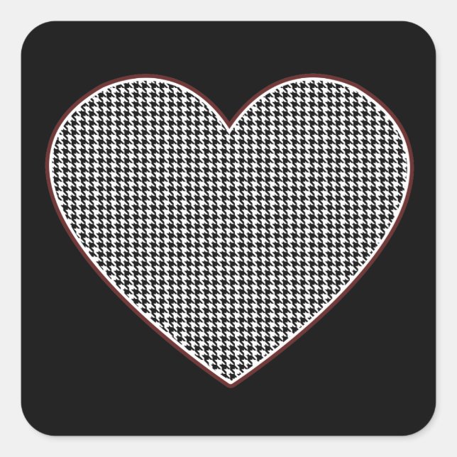 Houndstooth Heart (Tuscaloosa, Alabama) Square Sticker (Front)