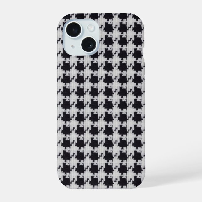Houndstooth iPhone 15 Case (Back)