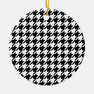 Houndstooth Large Classic Pattern Ceramic Ornament