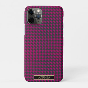 Houndstooth-Magenta- iPhone 11 Pro Case