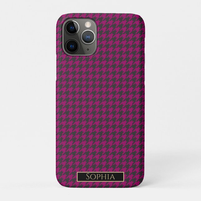 Houndstooth-Magenta- Case-Mate iPhone Case (Back)