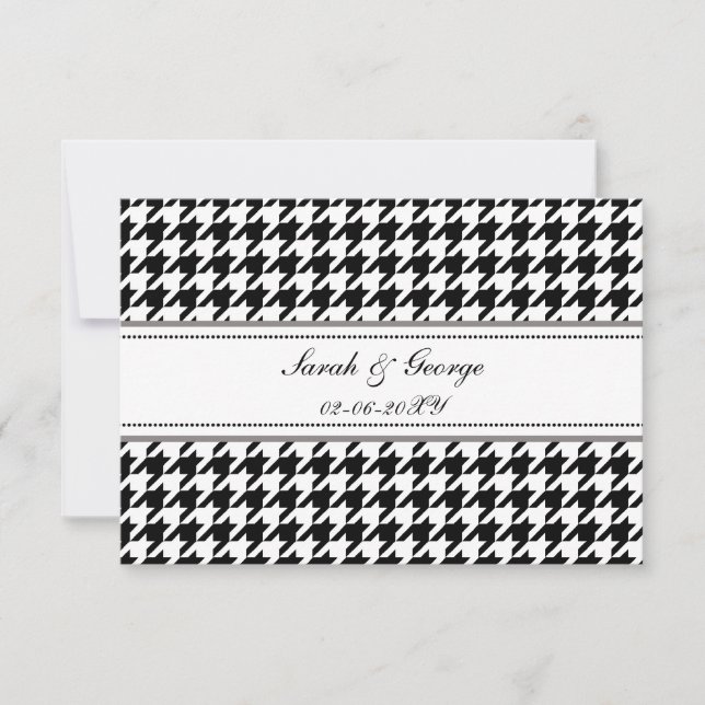 houndstooth mariage noir et blanc rsvp 3,5 x 5 (Devant)