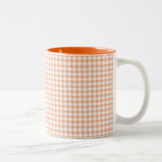 Houndstooth Melon and White Two-Tone Coffee Mug