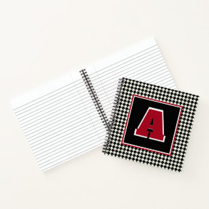 Houndstooth monogram notebook