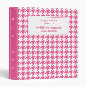 Houndstooth Monogram Recipe 3 Ring Binder