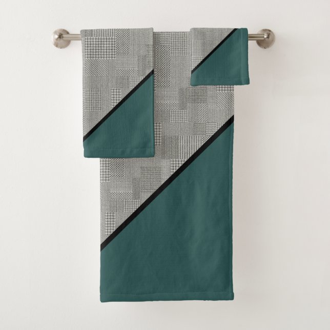 Houndstooth Motif, Grandes noires, Vert (En situation)