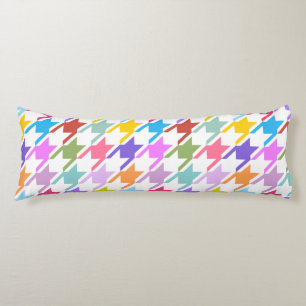 Houndstooth Multicolor+White Big Pattern Body Pillow