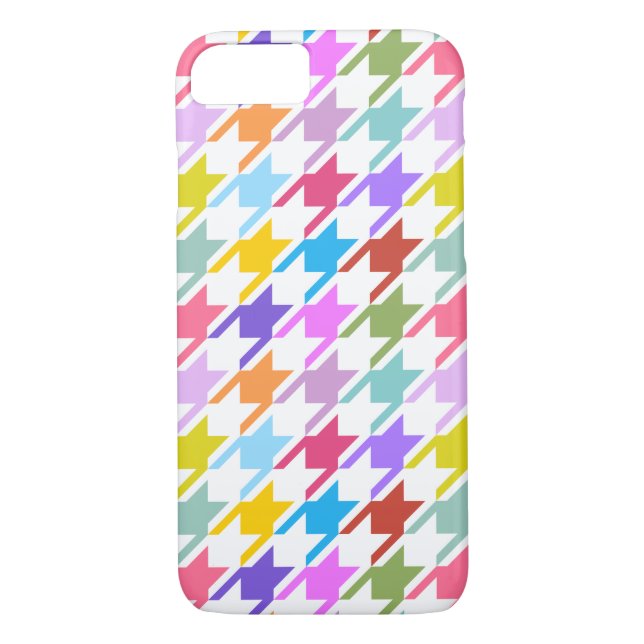 Houndstooth Multicolor+White Big Pattern Case-Mate iPhone Case (Back)