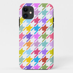 Houndstooth Multicolor+White Big Pattern iPhone 11 Case