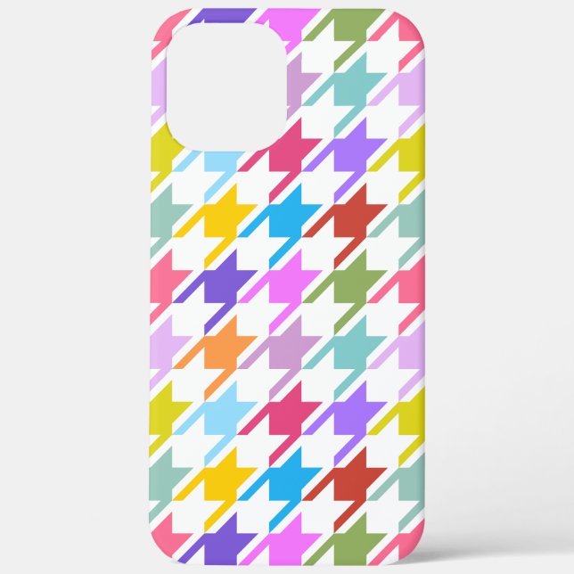Houndstooth Multicolor+White Big Pattern Case-Mate iPhone Case (Back)