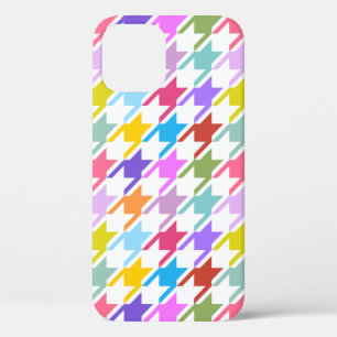 Houndstooth Multicolor+White Big Pattern iPhone 12 Case