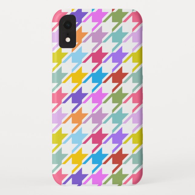 Houndstooth Multicolor+White Big Pattern Case-Mate iPhone Case (Back)