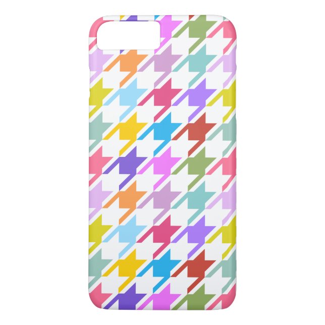Houndstooth Multicolor+White Big Pattern Case-Mate iPhone Case (Back)