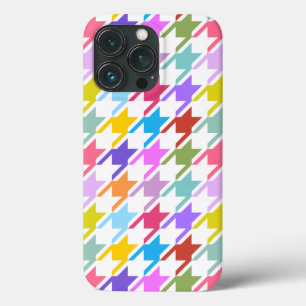 Houndstooth Multicolor+White Big Pattern iPhone 13 Pro Case