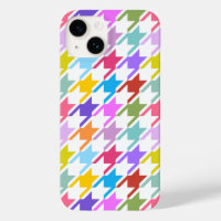 Houndstooth Multicolor+White Big Pattern