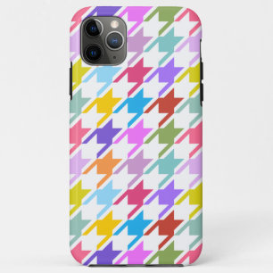 Houndstooth Multicolor+White Big Pattern iPhone 11 Pro Max Case