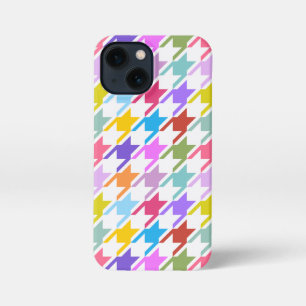 Houndstooth Multicolor+White Big Pattern iPhone 13 Mini Case
