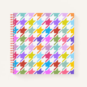 Houndstooth Multicolor+White Big Pattern Notebook