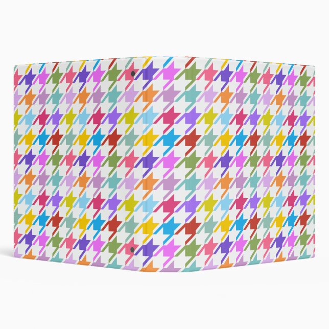 Houndstooth Multicolor+White Pattern Binder (Background)
