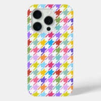 Houndstooth Multicolor+White Pattern