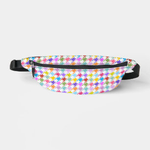 Houndstooth Multicolor+White Pattern Fanny Pack
