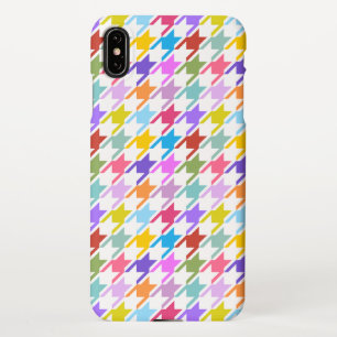 Houndstooth Multicolor+White Pattern iPhone XS Max Case