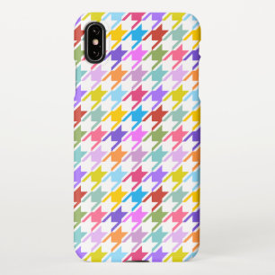 Houndstooth Multicolor+White Pattern iPhone XS Max Case